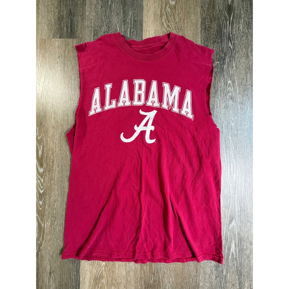 Fanatics Alabama Crimson Tide Muscle Tank Mens M Red Cut Off Sleeveless T-Shirt